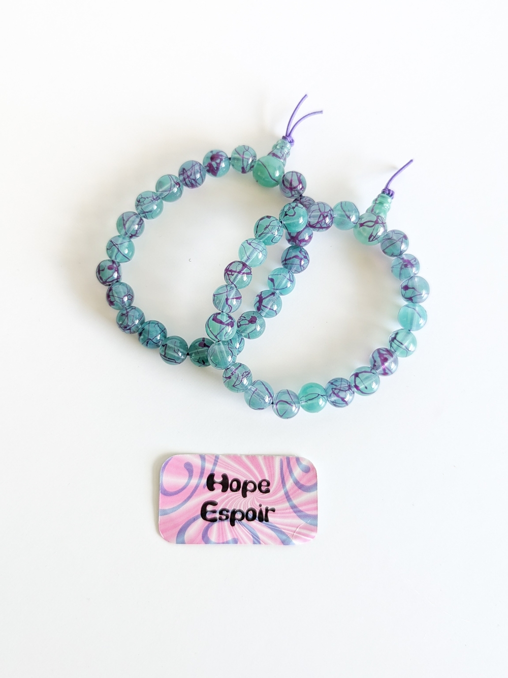 Y2K Vintage Power Bead / Good Fortune Bracelet Set - Hope